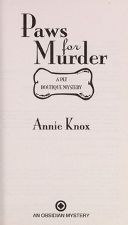 Paws for murder  Cover Image