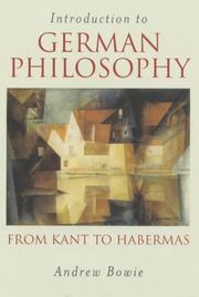 Introduction to German philosophy : from Kant to Habermas  Cover Image