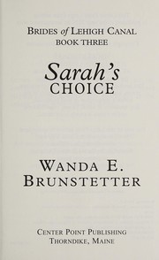 Sarah's choice Cover Image